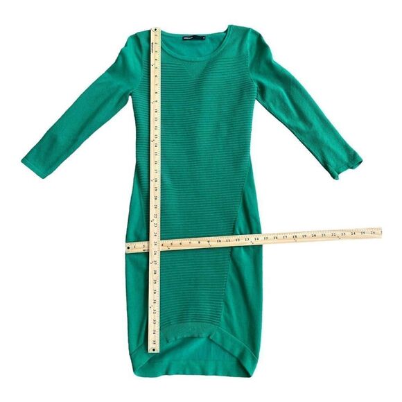 COPY - Karen Millen Womens Bodycon Knit Midi Dress Green Textured 3/4 Sleeve So… - Picture 11 of 11